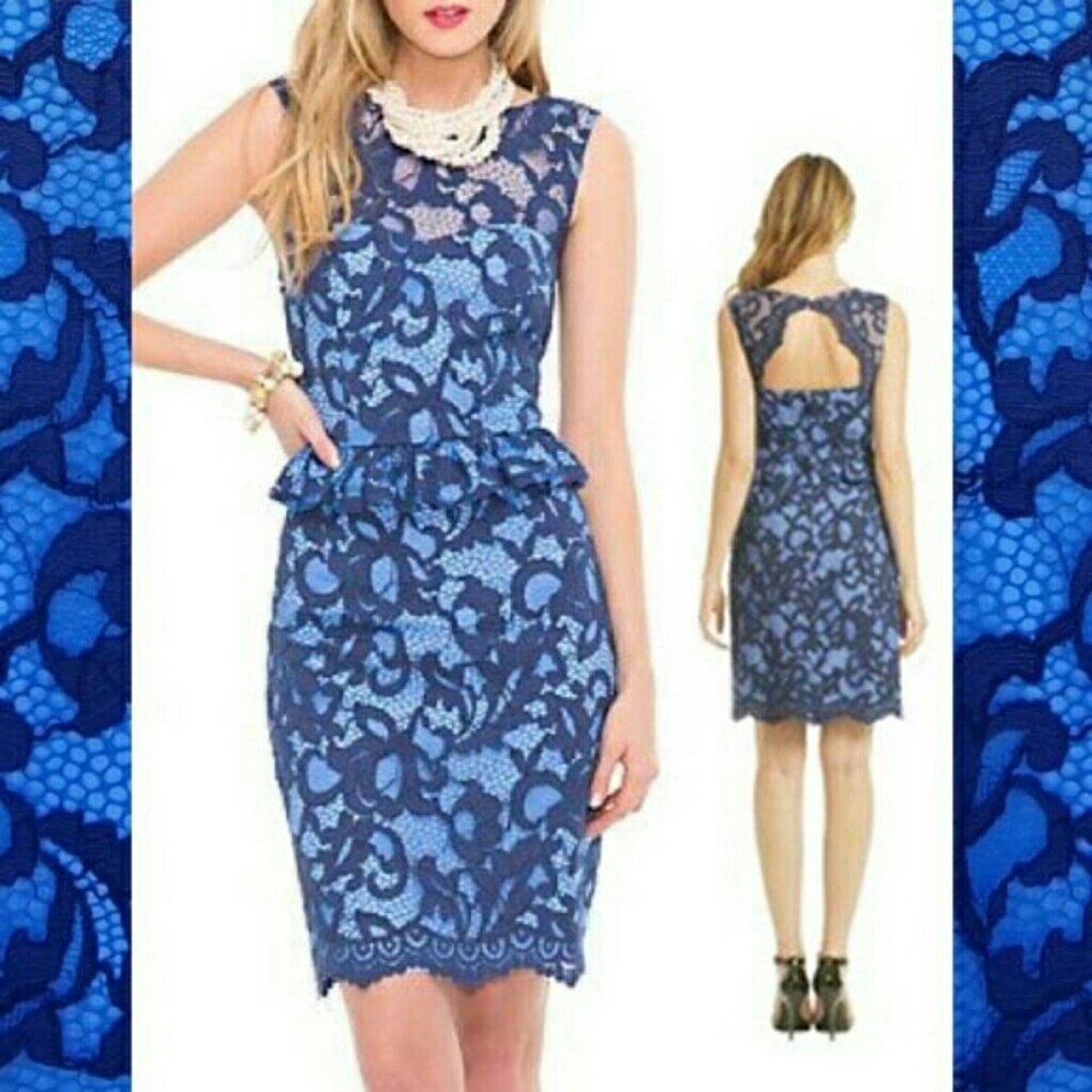 Lilly Pulitzer Blue Layers Lace Dress Size 8